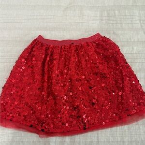 Red sparkly skirt